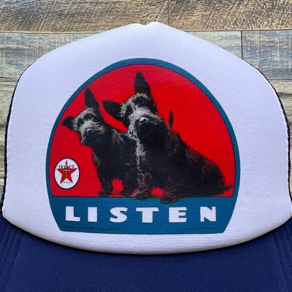 Texaco Scottie Mens Trucker Hat Navy Snapback Oil Gas 1931 Vintage Logo Ball Cap - Picture 2 of 5